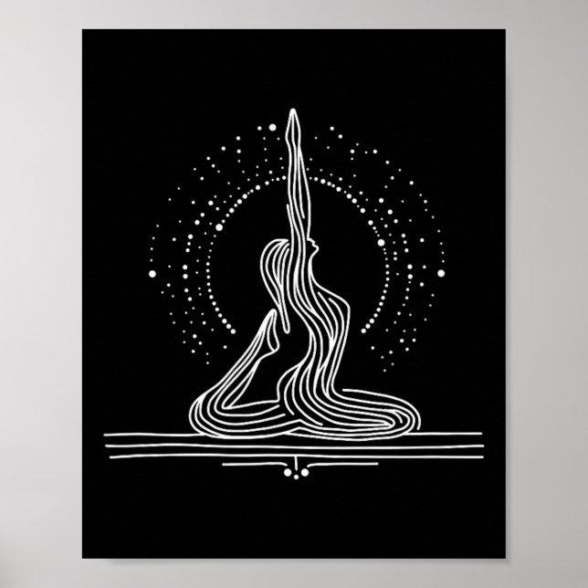 Yoga-Flow-Einzeiliger Kunst  Poster (Vorne)