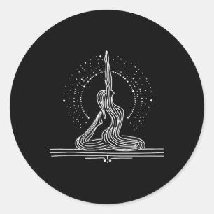 Yoga-Flow-Einzeiliger Kunst Runder Aufkleber