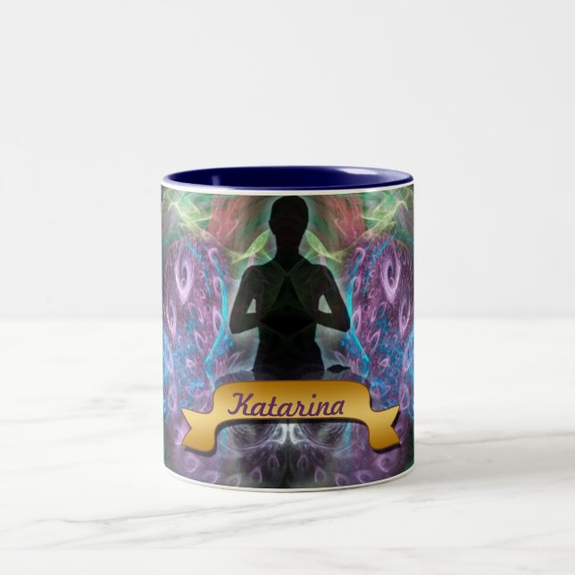 Yoga Fractal Magic Spiritual Art Mug (Centre)