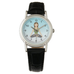 Yoga-Frau in der Lotusposition Armbanduhr