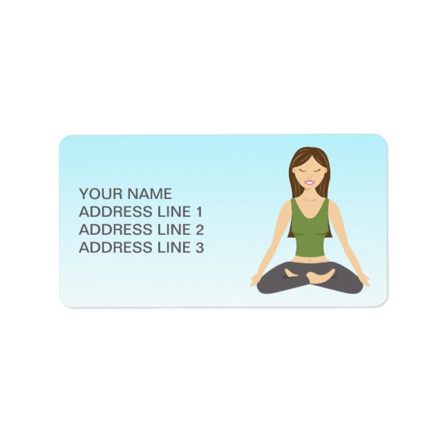 Yoga-Frau in der Pose Lotus Adressaufkleber (Vorne)