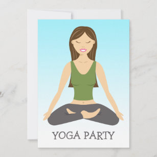 Yoga Frau in Lotus Pose Yoga Party Einladung