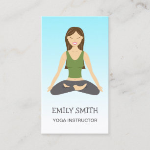 Yoga-Frau in Lotusposition Yoga-Lehrerin Visitenkarte
