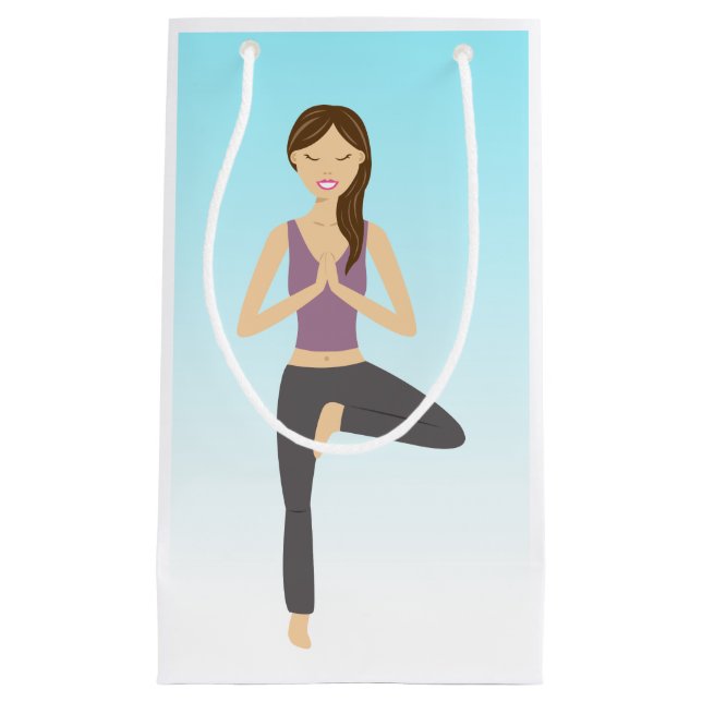 Yoga-Frau in Pose Kleine Geschenktüte (Vorderseite)
