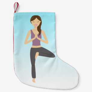 Yoga-Frau in Pose Kleiner Weihnachtsstrumpf