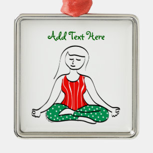 Yoga-Frau in sitzender Pose Weihnachten Ornament Aus Metall
