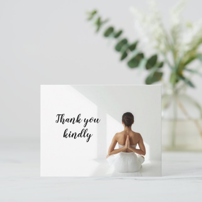 Yoga-Frau  Postkarte (Stehend Vorderseite)