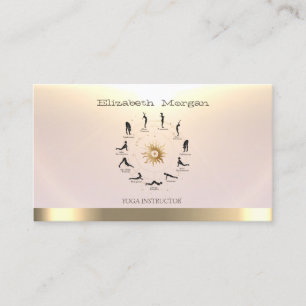 Yoga Frauen Silhouette Gold Sonne Yoga-Lehrer Visitenkarte