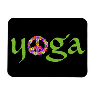 Yoga-Friedenszeichen-Blumen Magnet