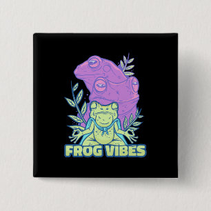 Yoga Frog Vibes Button