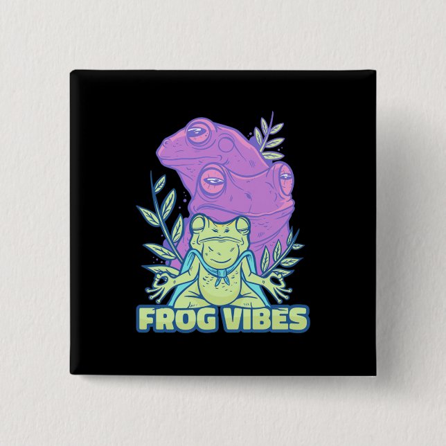 Yoga Frog Vibes Button (Vorderseite)