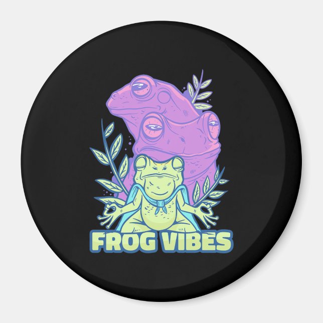 Yoga Frog Vibes Magnet (Vorne)