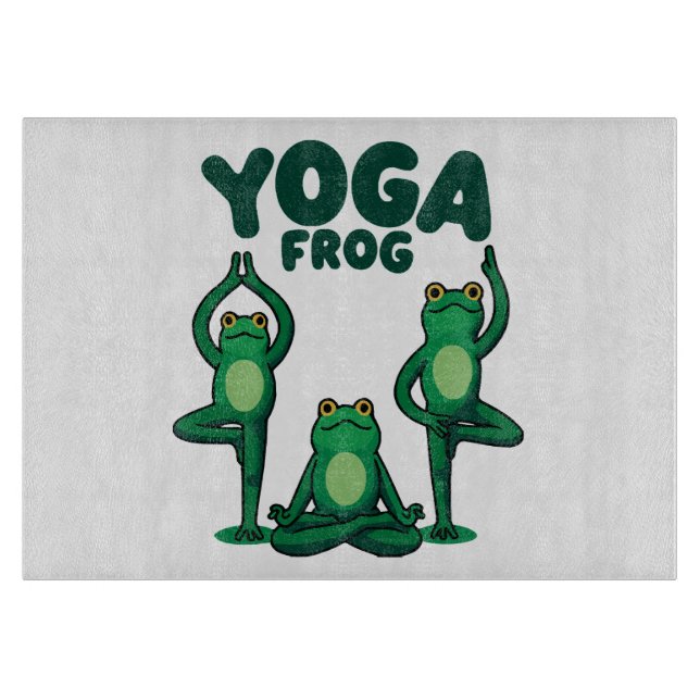 Yoga Frogs Schneidebrett (Vorderseite)
