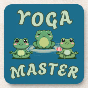 Yoga Frogs Yoga Master Wood Wall Art Getränkeuntersetzer