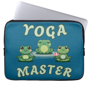Yoga Frogs Yoga Master Wood Wall Art Laptopschutzhülle