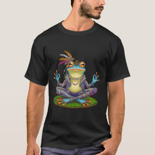 Yoga-Frosch Friedlicher Frieden Hippie T-Shirt