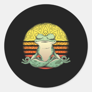 Yoga-Frosch-Meditationssport Runder Aufkleber