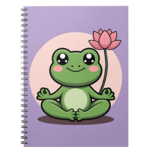 Yoga-Frosch mit Lotus Notizblock
