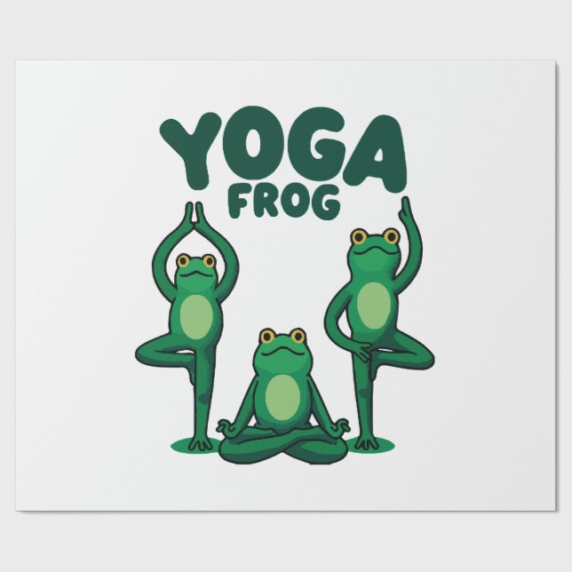 Yoga Frösche Geschenkpapier (Flach)
