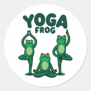 Yoga Frösche Runder Aufkleber