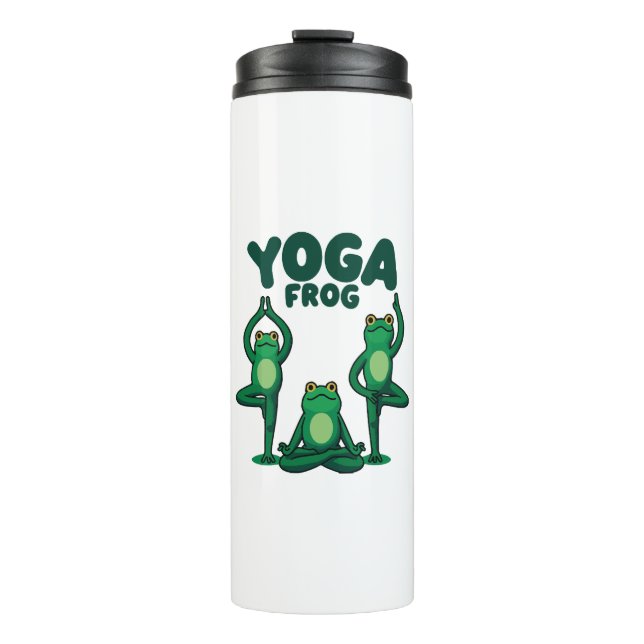 Yoga Frösche Thermosbecher (Vorderseite)