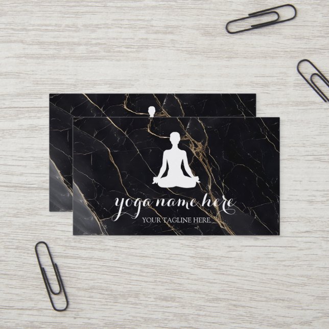 Yoga für elegante Meditation Om Logo Visitenkarte (Vorderseite/Rückseite Beispiel)