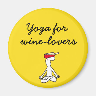 Yoga für Winelovers Gelbes Magnet