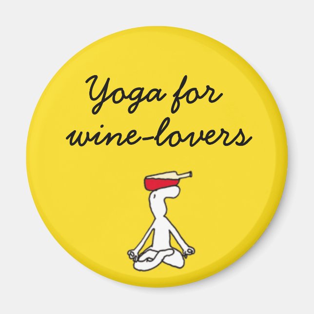 Yoga für Winelovers Gelbes Magnet (Vorne)
