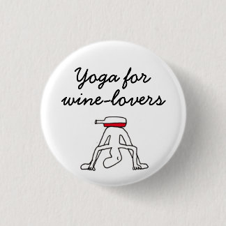 Yoga für Winelovers Weiß-Abzeichen Button