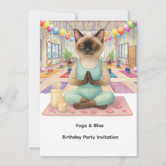 Yoga Geburtstagsparty für Siameskatzenliebhaber Einladung