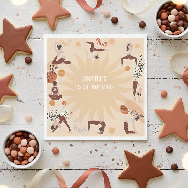 Yoga-Geburtstagsparty Serviette (Von Creator hochgeladen)