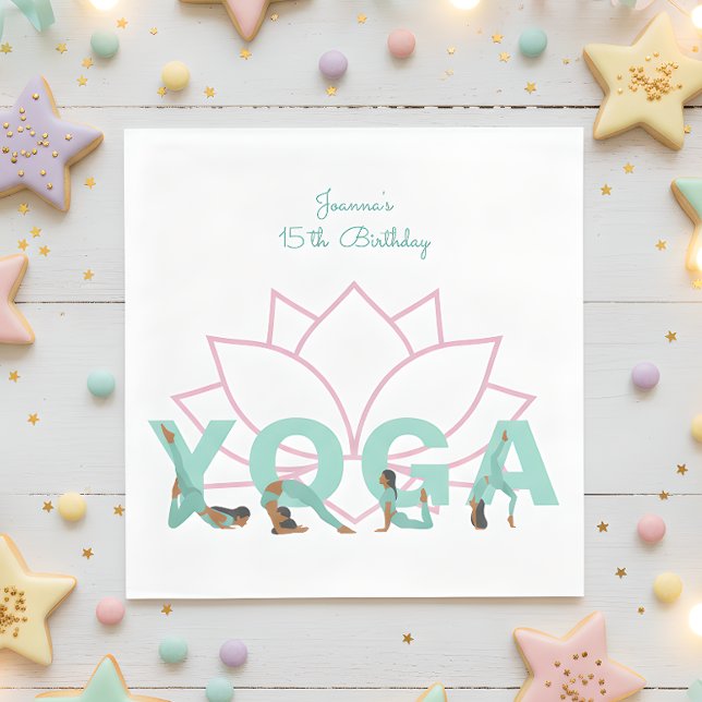 Yoga-Geburtstagsparty Serviette (Von Creator hochgeladen)