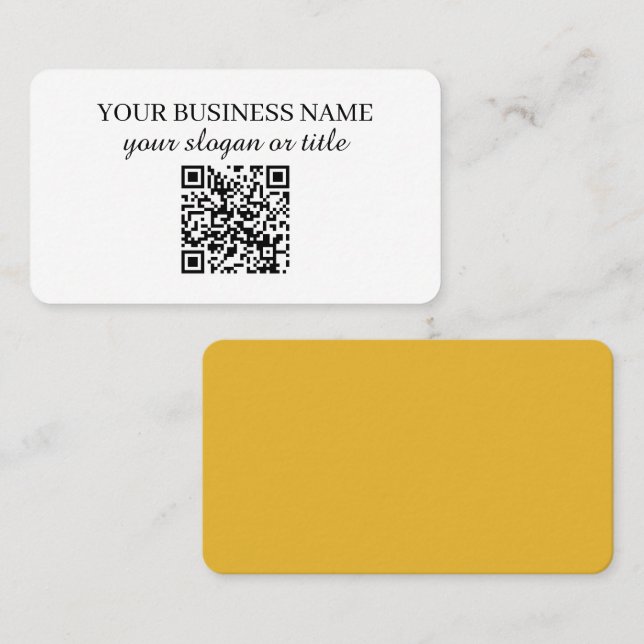 Yoga-Gelb-QR-Code des Wellness-Center-Salons Visitenkarte (Vorne/Hinten)