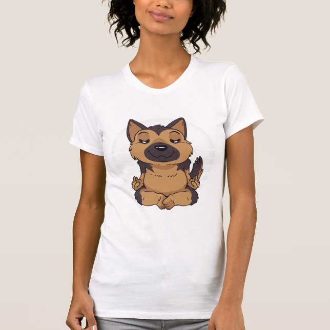 Yoga German Shepherd T-Shirt (Vorderseite)