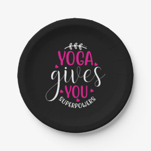 Yoga gibt mir Supermacht Pappteller