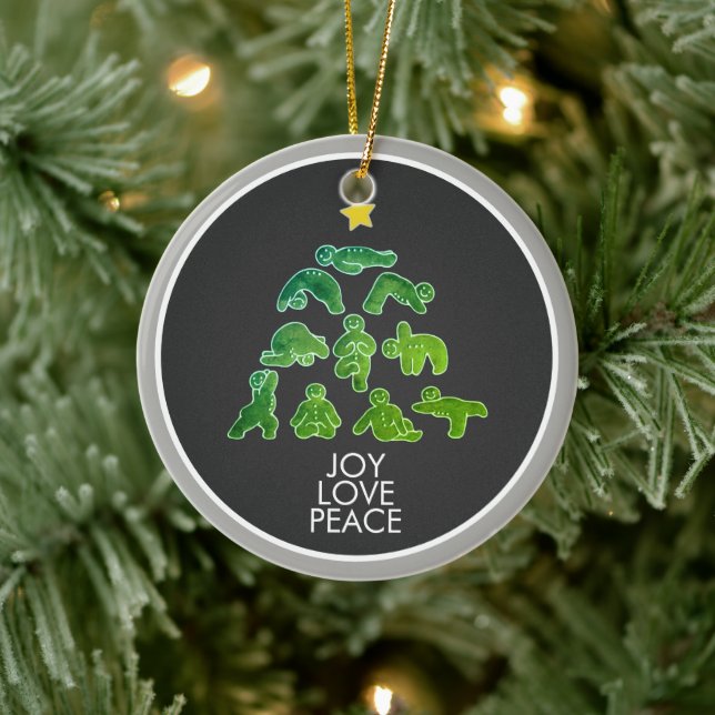 Yoga Gingerbrei Weihnachtsfeiertag Keramik Ornament (Baum)