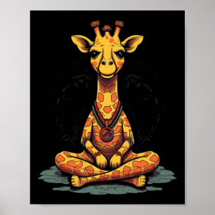 Yoga Giraffe Meditation Achtsamkeit Zen Namaste Poster