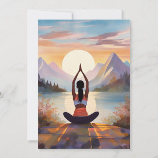 Yoga Girl an der Meerseite Feiertagskarte