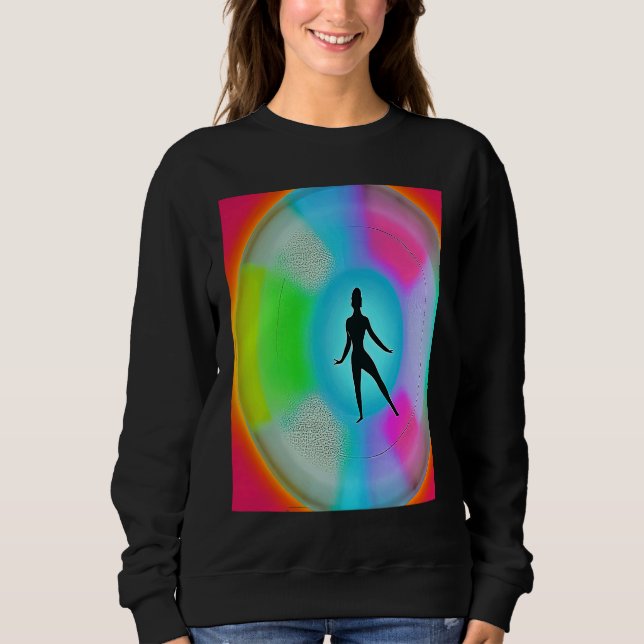 Yoga Girl Female Sun Salutation Meditation Chakra  Sweatshirt (Vorderseite)
