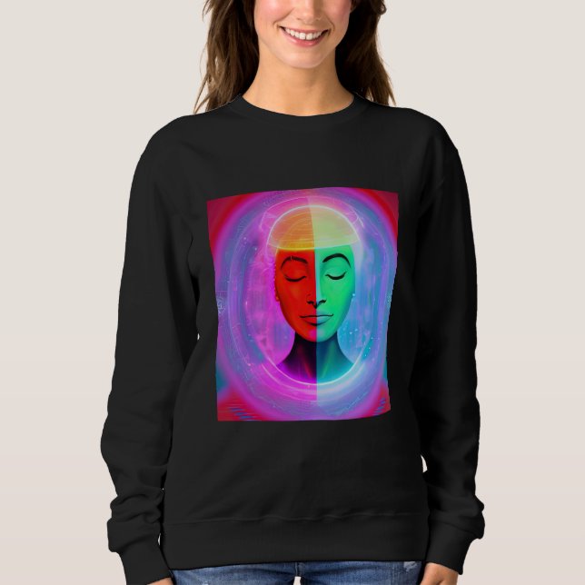 Yoga Girl Female Sun Salutation Meditation Chakra  Sweatshirt (Vorderseite)