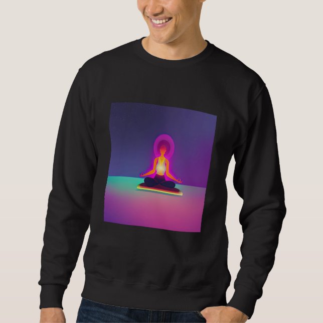 Yoga Girl Female Sun Salutation Meditation Chakra  Sweatshirt (Vorderseite)