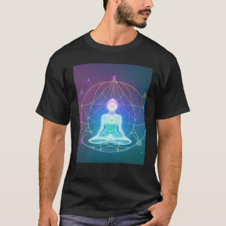 Yoga Girl Female Sun Salutation Meditation Chakra  T-Shirt