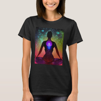Yoga Girl Female Sun Salutation Meditation Chakra  T-Shirt