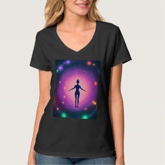 Yoga Girl Female Sun Salutation Meditation Chakra  T-Shirt