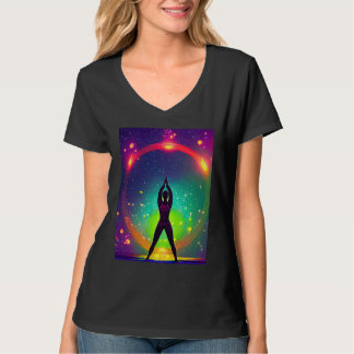 Yoga Girl Female Sun Salutation Meditation Chakra  T-Shirt