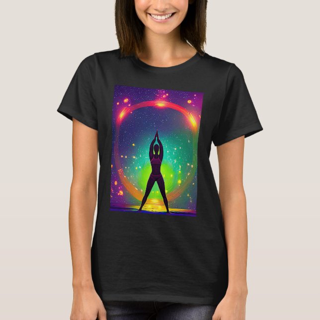 Yoga Girl Female Sun Salutation Meditation Chakra  T-Shirt (Vorderseite)