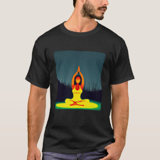 Yoga Girl Female Sun Salutation Meditation Chakra  T-Shirt
