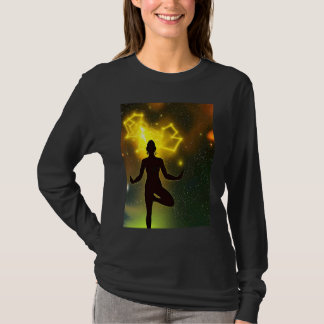 Yoga Girl Female Sun Salutation Meditation Chakra  T-Shirt