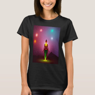 Yoga Girl Female Sun Salutation Meditation Chakra T-Shirt