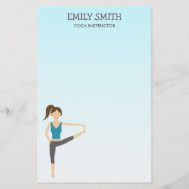 Yoga Girl in der Hand zum Pose Yoga Instructor Briefpapier